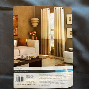 2 63” Long Curtain Panels White Dark Gray Grommet Details